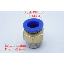 FITTING PNEUMATIC LURUS MALE DRAT SELANG SLIPLOCK MPC PC14-04