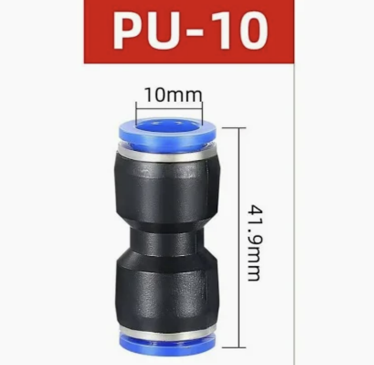 Fitting Pneumatic Lurus PU Slip Lock Selang MPU - 10mm
