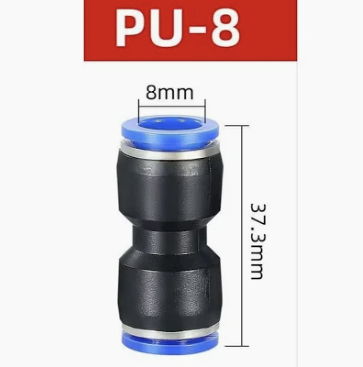 Fitting Pneumatic Lurus PU Slip Lock Selang MPU - 8mm