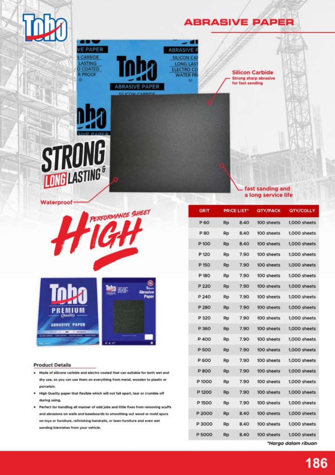 Toho amplas gosok premium kertas amplas