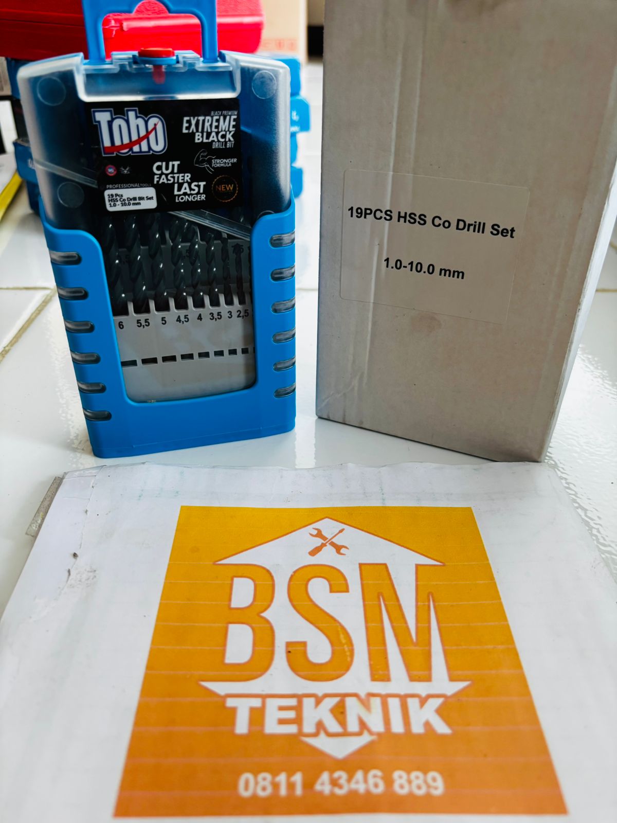 MATA BOR BESI TOHO( 19 PCS) HSS CO DRILL SET UK 1 - 10 MM MATA BOR BESI TOHO( 19 PCS) HSS CO DRILL SET UK 1 - 10 MM