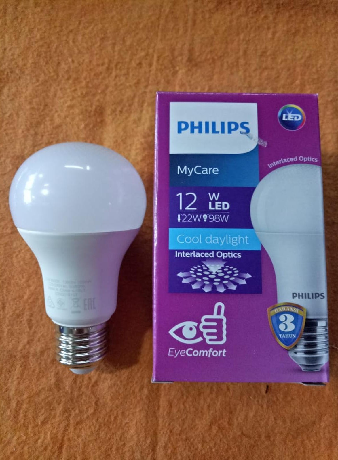 BOHLAM Lampu PHILIPS LED Bulb E27 12 watt 6500K Cool Daylight putih