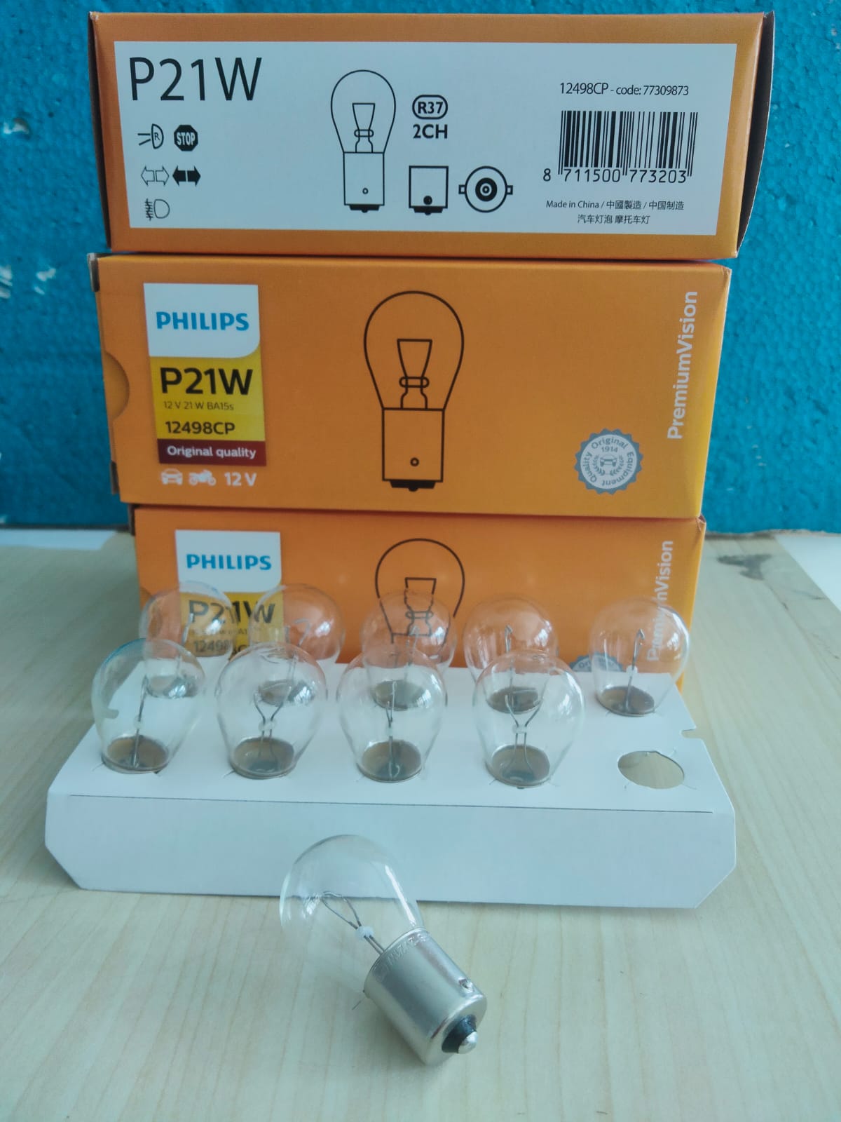 Bohlam Sen Mundur PHILIPS 12498CP 12V P21W Kaki 1 Besar Bening Harga Perbuah