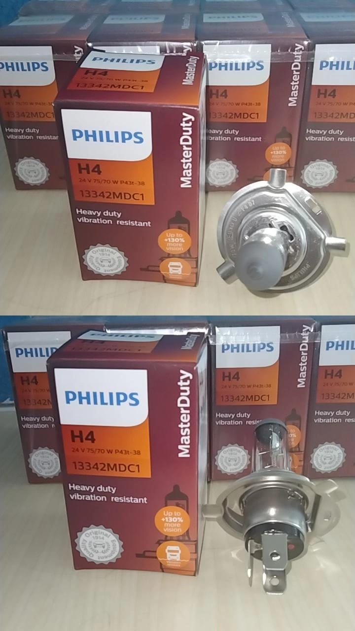 Bohlam halogen H4 24V 75 ATAU 70W P43T Philips 13342MDC1
