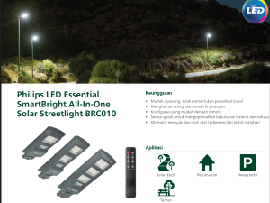 Lampu PJU Philips LED Essen smartbright All in one Solar Streetlight BRC010