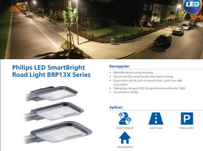 Lampu PJU Philips LED Smartbright Road Light BRP13X Series
