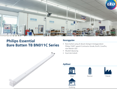 Lampu Philips Essent Bare Batten T8 BN011C series