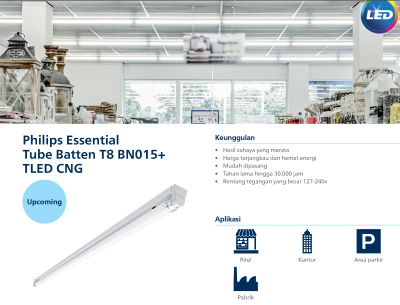 Lampu Philips Essent Tube Batten T8 BN015+TLED CNG