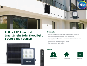 Lampu Philips LED Essen smartbright Solar Floodlight BVC080 HIGH Lumen