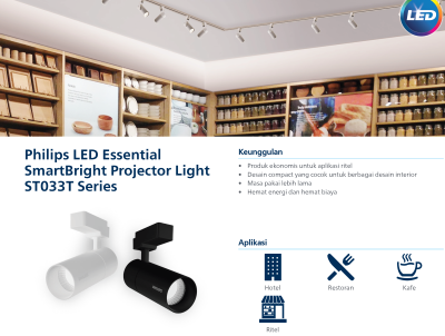 Lampu Philips LED Essent Smartbright Projector Light ST033T series