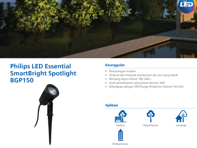 Lampu Philips LED Essent Smartbright Spotlight BGP150