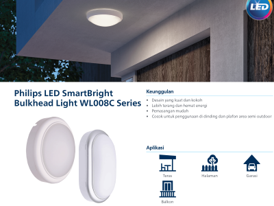 Lampu Philips LED Smartbright Bulkhead Light WL008C series
