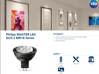 Lampu Philips MASTER LED GU5.3 MR16 Series