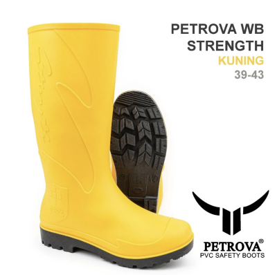 Sepatu Boots PVC Karet PETROVA WB Strength Kuning Non Safety