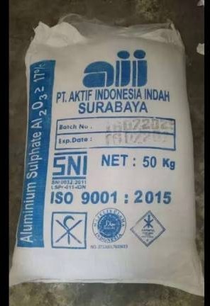 TAWAS POWDER Aluminium Sulfat MEREK AKTIF INDAH 25 KG