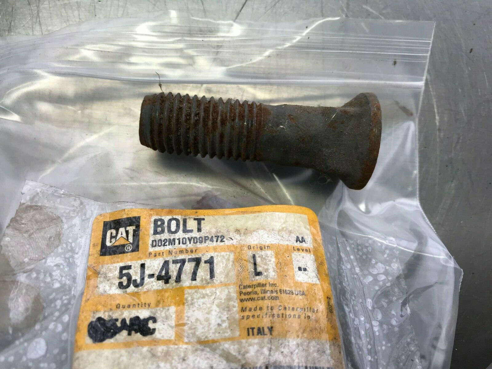 Long Plow Bolt 3-4-10 Thread 69.85mm Cat PN 5j-4771