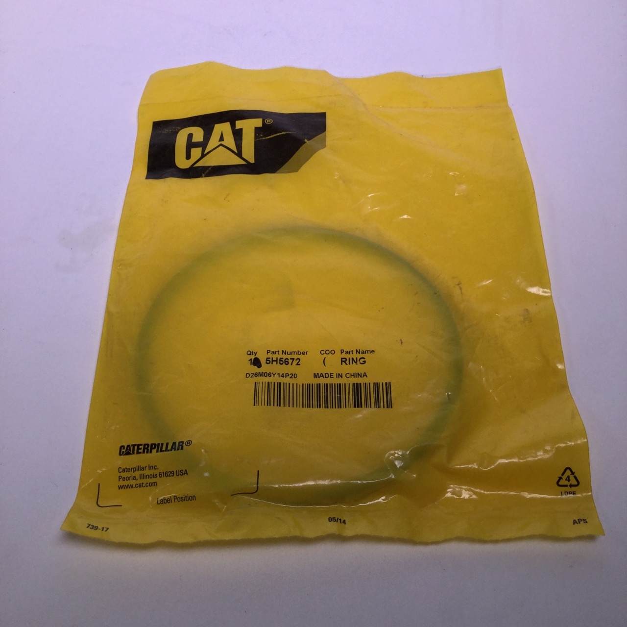 O-Ring Seal Diameter Dalam 113,66mm CAT 320GX PN 5H-5672