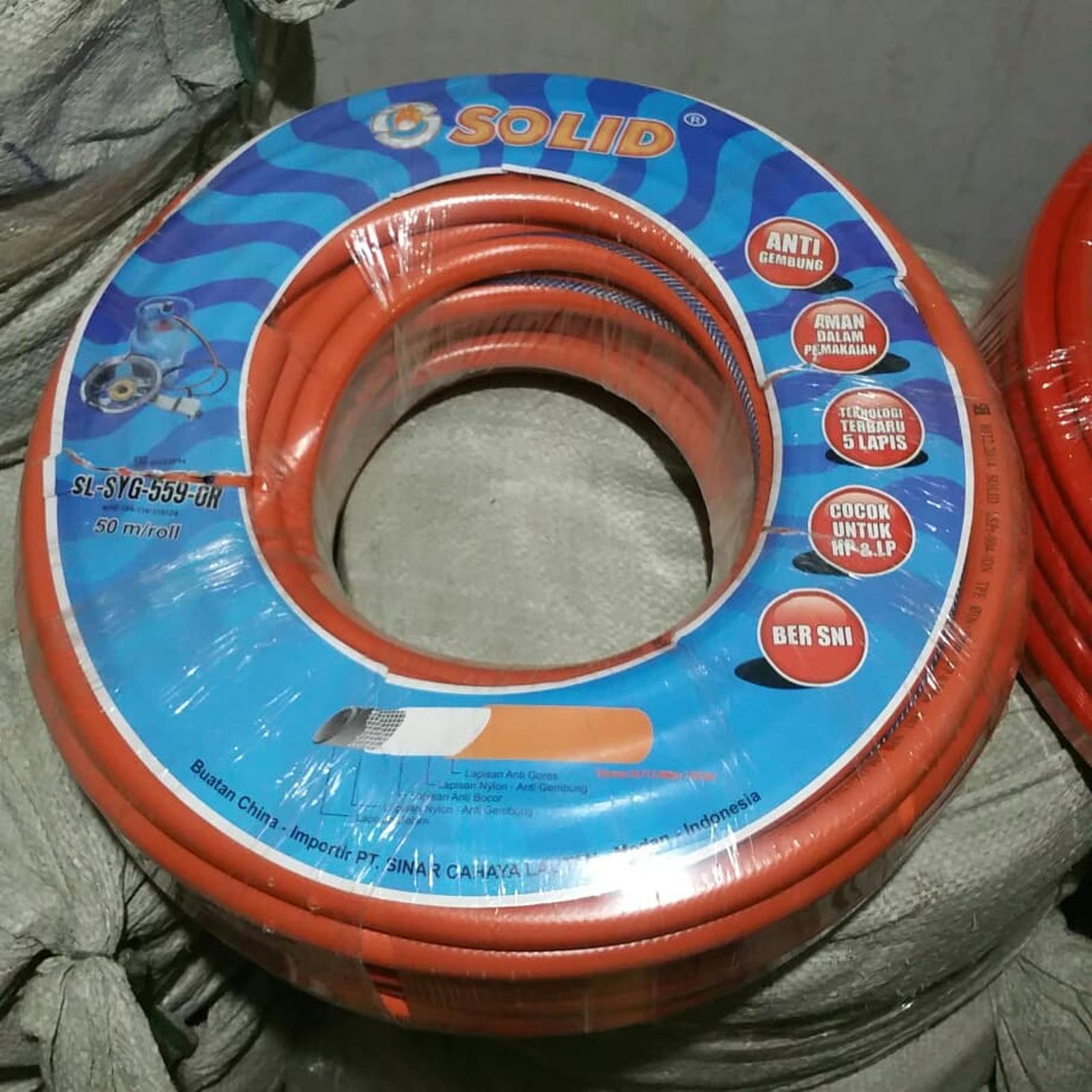 SELANG GAS LPG 5 LAPIS TEKANAN TINGGI RENDAH SOLID SL-SYG-559-OR PEROLL(50 m)