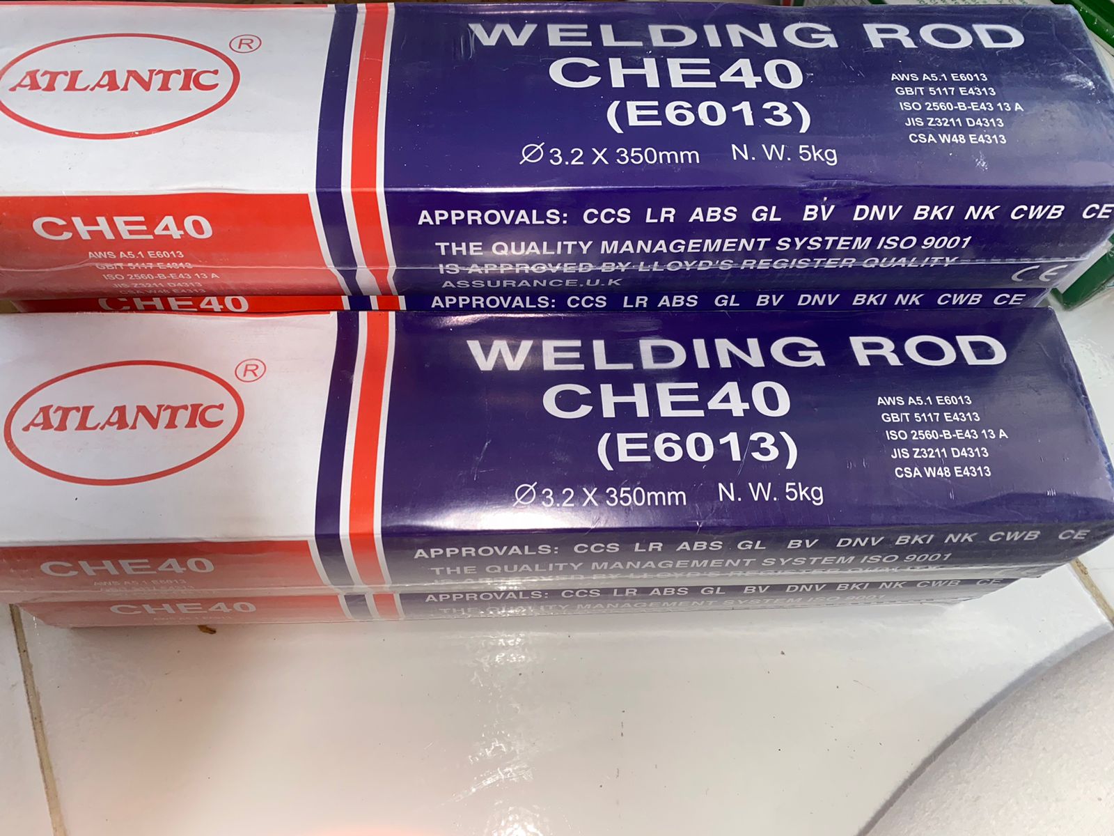 KAWAT LAS ATLANTIC WELDING ROD CHE40 3.2mmx350 mm E6013