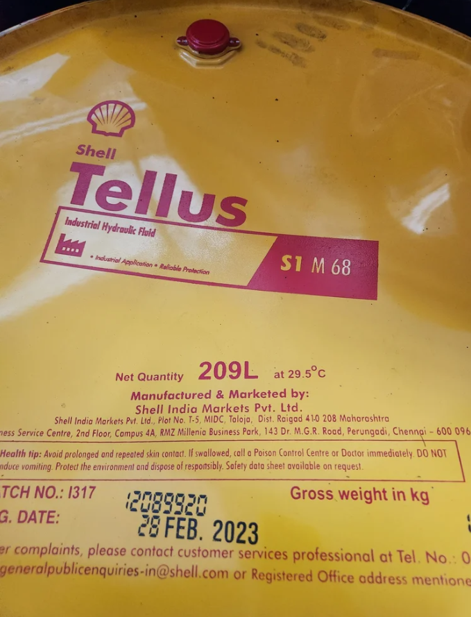 OLI HIDROLIK SHELL TELLUS S1 M 68 DRUM(209 L)
