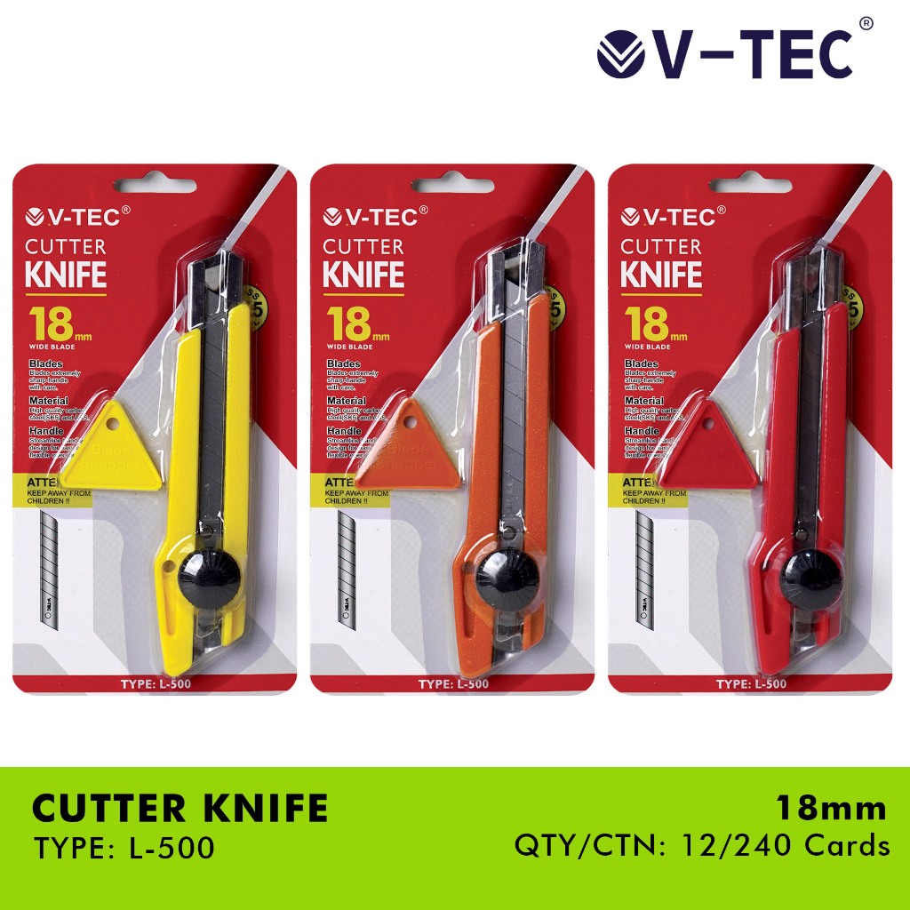 PISAU CUTTER MERK V-TEC 18MM L-500