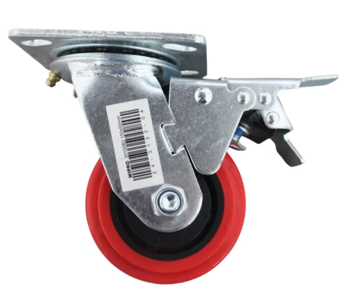 RODA PU HEAVY DUTY ALUMINIUM CORE WIPRO SWIVEL + BRAKE (HIDUP + REM) 6 INCH (150X50)