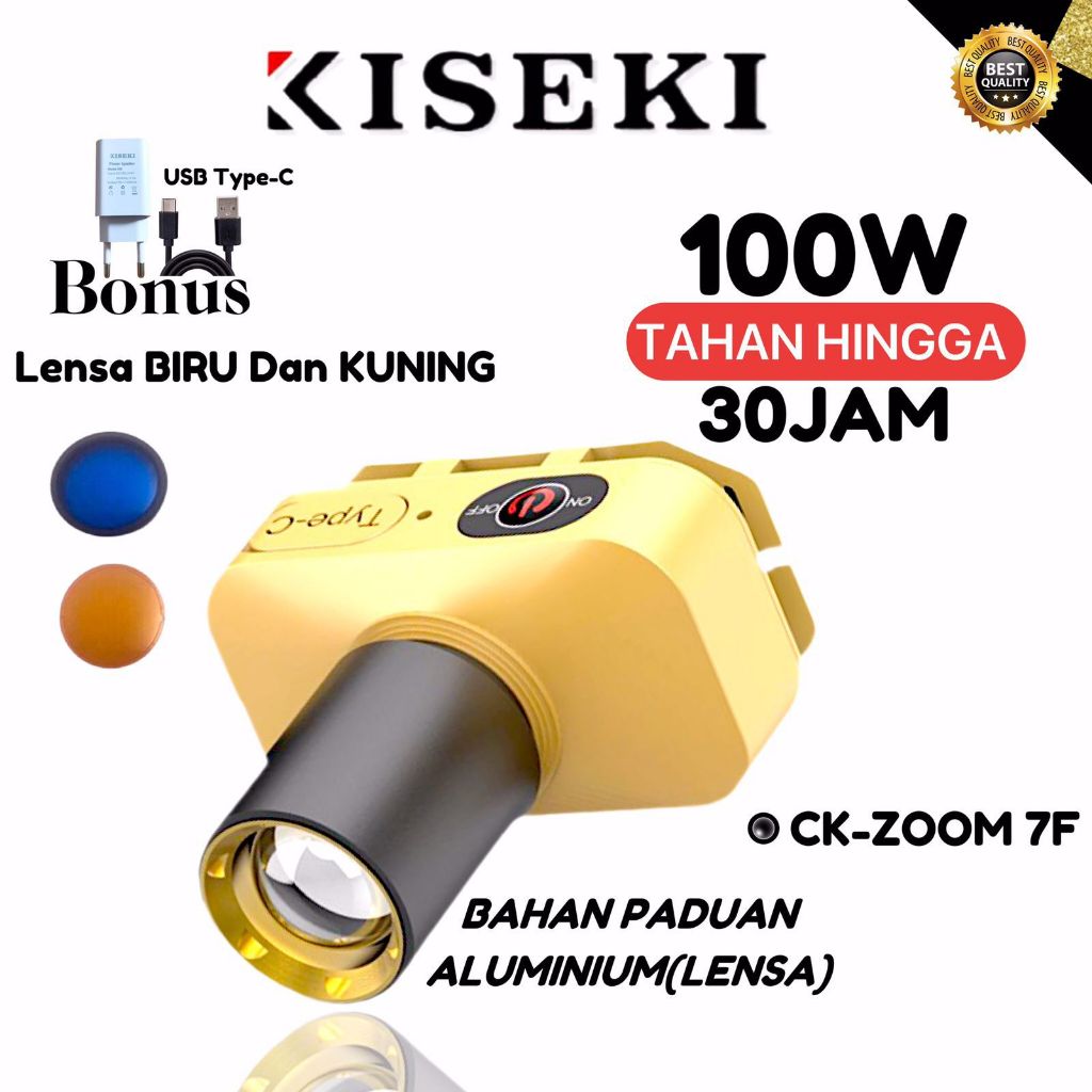 Senter Kepala CHARGE 100 Watt Kiseki CK-ZOOM 7F (PUTIH)