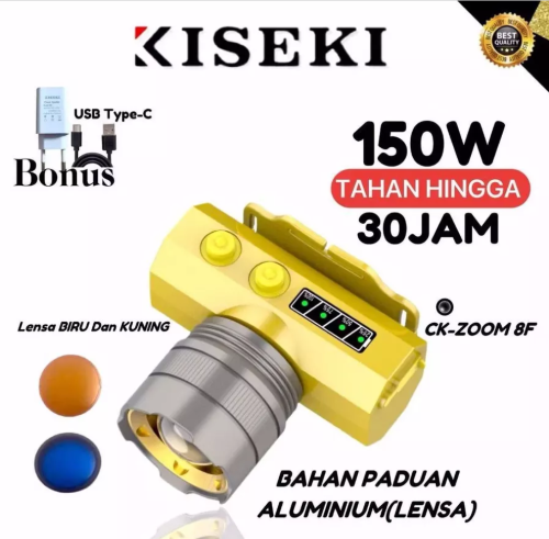 Senter Kepala CHARGE 150 Watt Kiseki CK-ZOOM 8F
