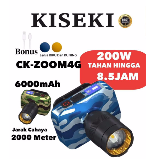 Senter Kepala CHARGE 200 Watt Kiseki CK-ZOOM 4G