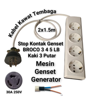 Stop kontak Mesin Genset Generator general Steker Plug kaki 3 30A Pin Putar Terminal Stop kontak Broco Penghubung Ac Mesin Genset