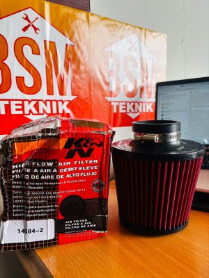 FILTER Udara 2,5 Inch clamp-on Universal High Flow Intake Air Filter KN OEM PN 14084-2