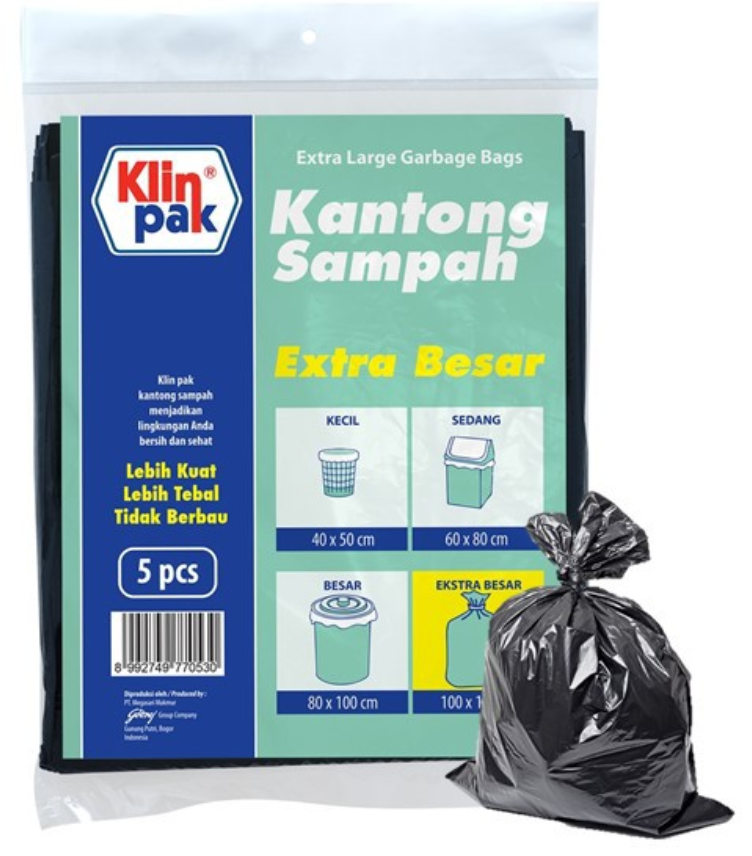 Kantong Sampah Extra Besar Isi 5 Pcs KLINPAK UK 100cmX120cm