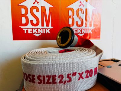 SELANG FIRE HOSE GUARDALL WHITE CANVAS 2,5 Inch MACHINO 20 meter Roll
