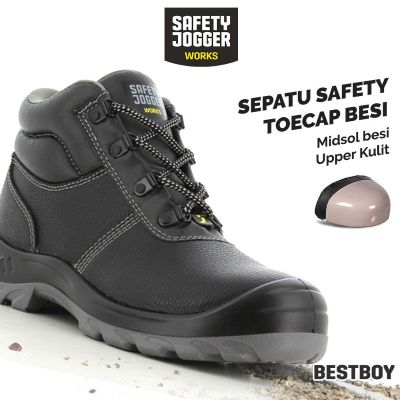 Sepatu Safety Jogger Bestboy S3 Semiboot Klasik Kokoh dengan Pelindung Jari Kaki Baja & Sol Anti-Penetrasi Baja Uk 41