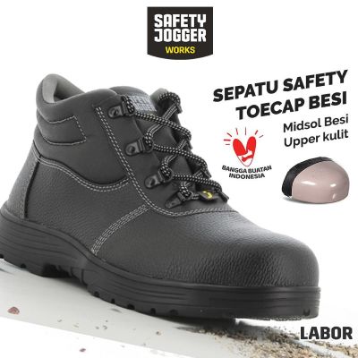Sepatu Safety Jogger Safety Jogger Works Labor S3 Kulit Perlindungan Kaki Tipe Labor Midsol Besi Upper Uk 41