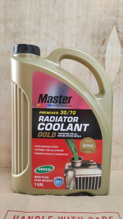 MASTER Air Radiator Coolant Gold Pendingin Motor Mobil Mesin Premixed 30-70 Organic Acid Technology (OAT) Hijau 4 Liter